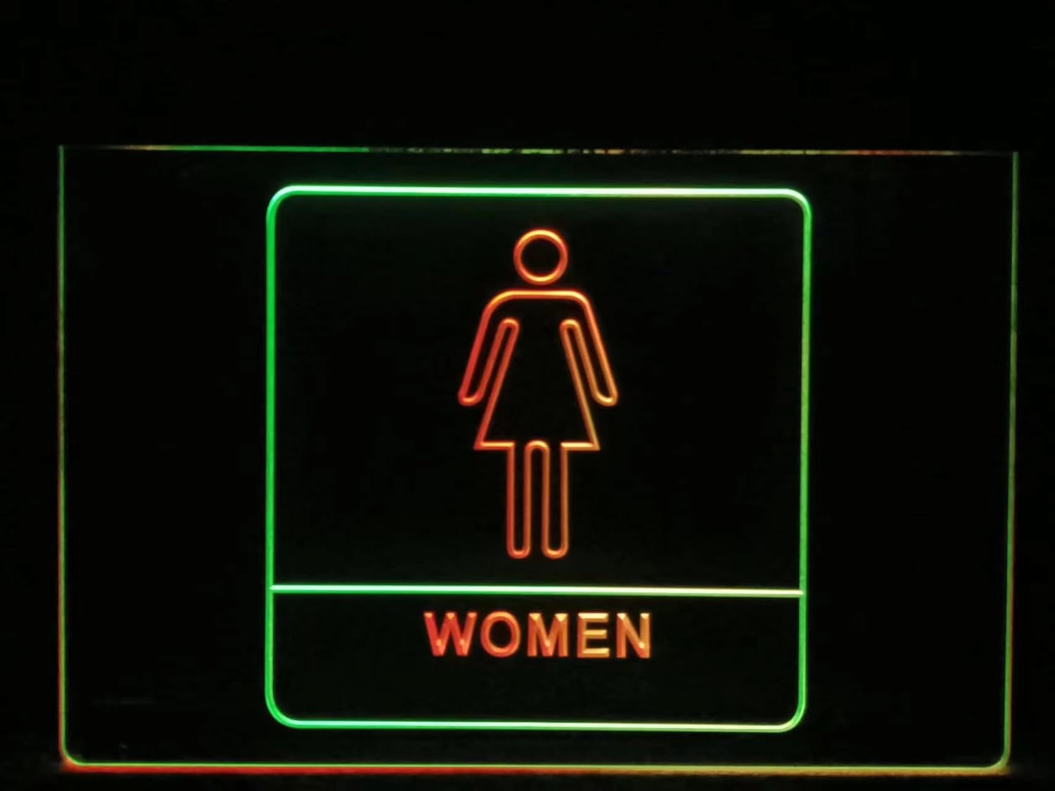 Letreros personalizados para fiesta de bar, regalo de boda, letreros personalizados para mujer, inodoro, WC, pantalla de doble color, LED, verde,