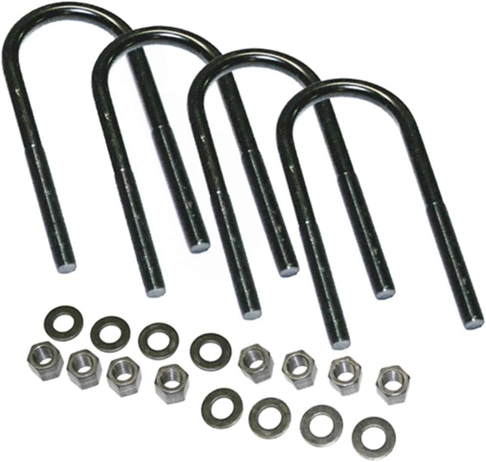 Superlift  10704  Kit de pernos en U  Tornillos redondos en U 916 x 3-18 x 7  Paquete de 4 pernos en U con herraje