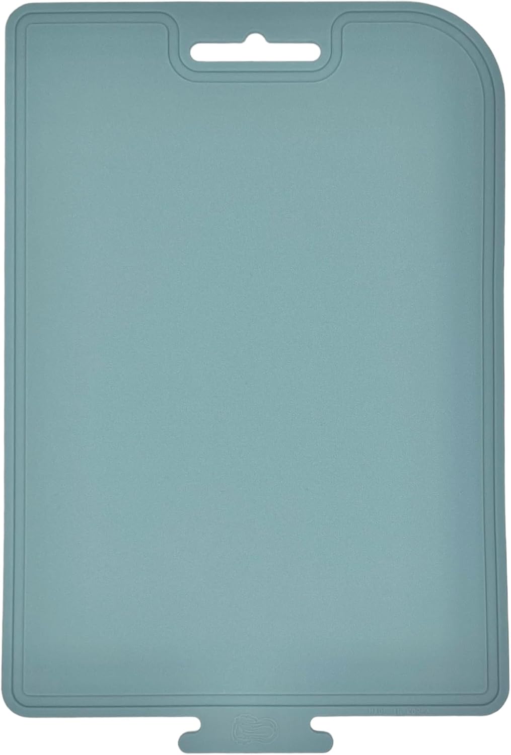Tabla de cortar de silicona gruesa de doble cara hecha en Corea, 14.3 x 9.7 pulgadas, diseño plegable, mango de agarre para goteo apto para