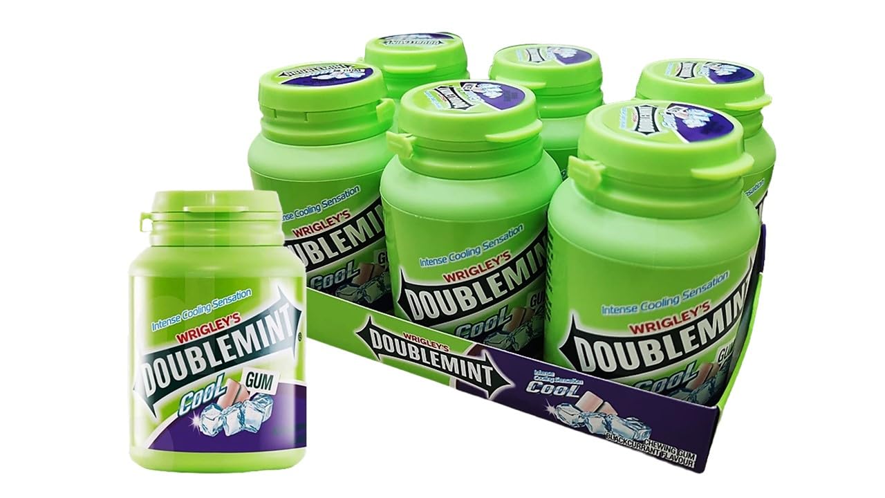 6 botellas de goma de mascar de menta  Juego variado de botellas de bolsillo, paquete divertido de viaje, 2.05 onzas por botella de doble tinta