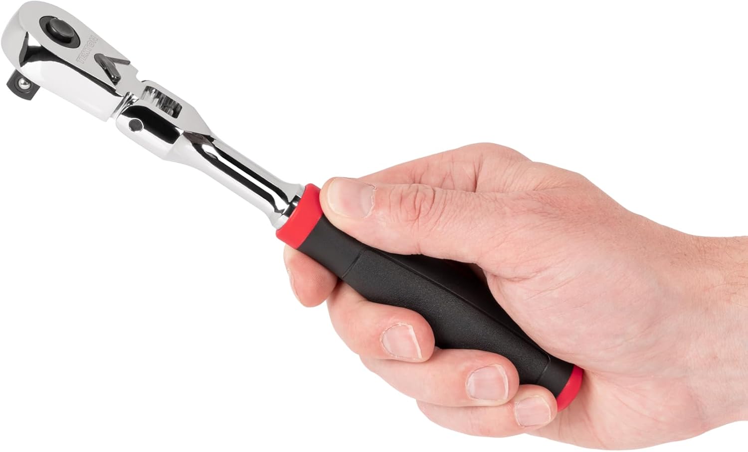 TEKTON Trinquete de agarre cómodo de liberación rápida con cabezal flexible de 38 pulgadas x 8 pulgadas  SRH32108