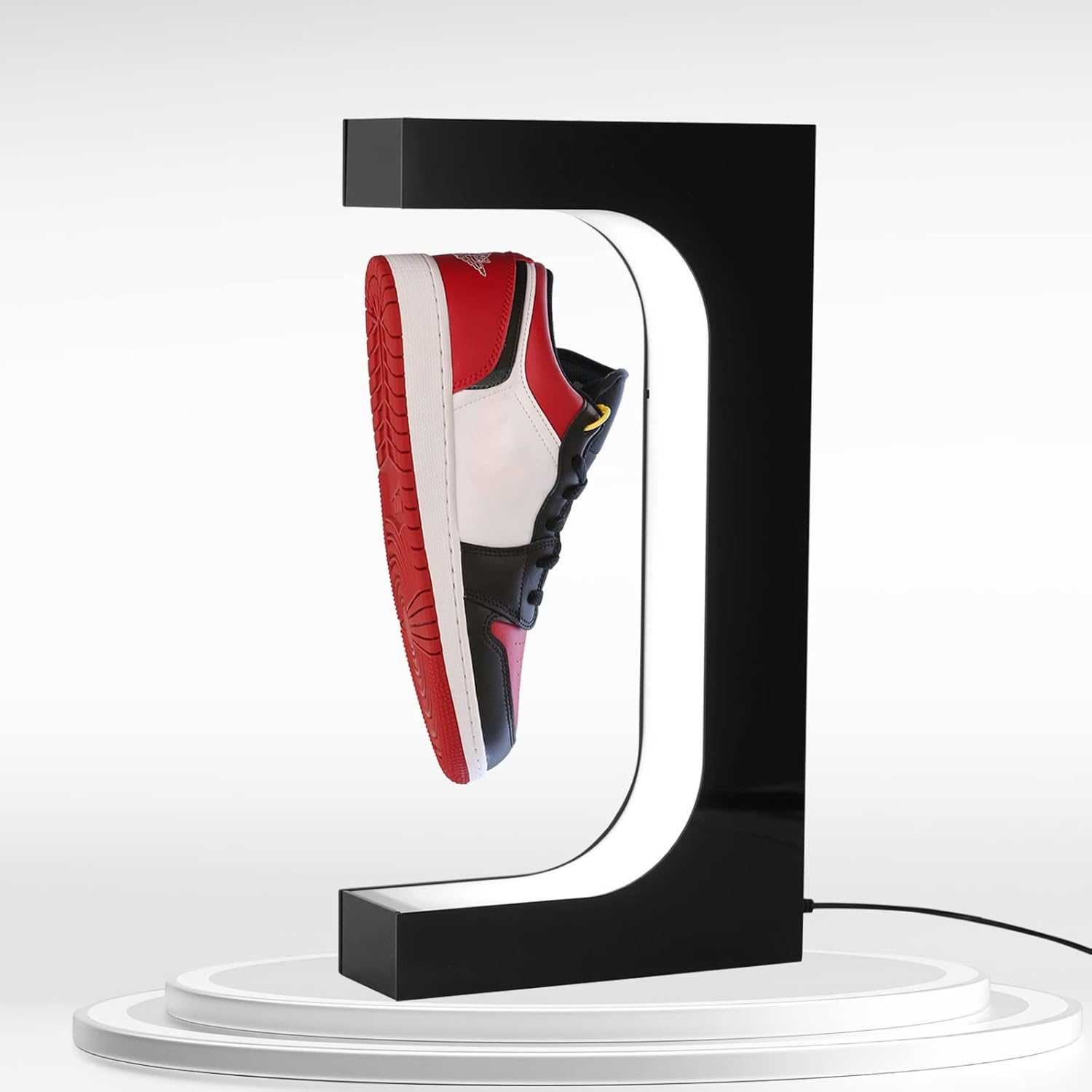 DuliCube Soporte magnético para zapatos con luz LED, soporte acrílico giratorio para exhibiciones publicitarias en tienda, tienda, regalo,