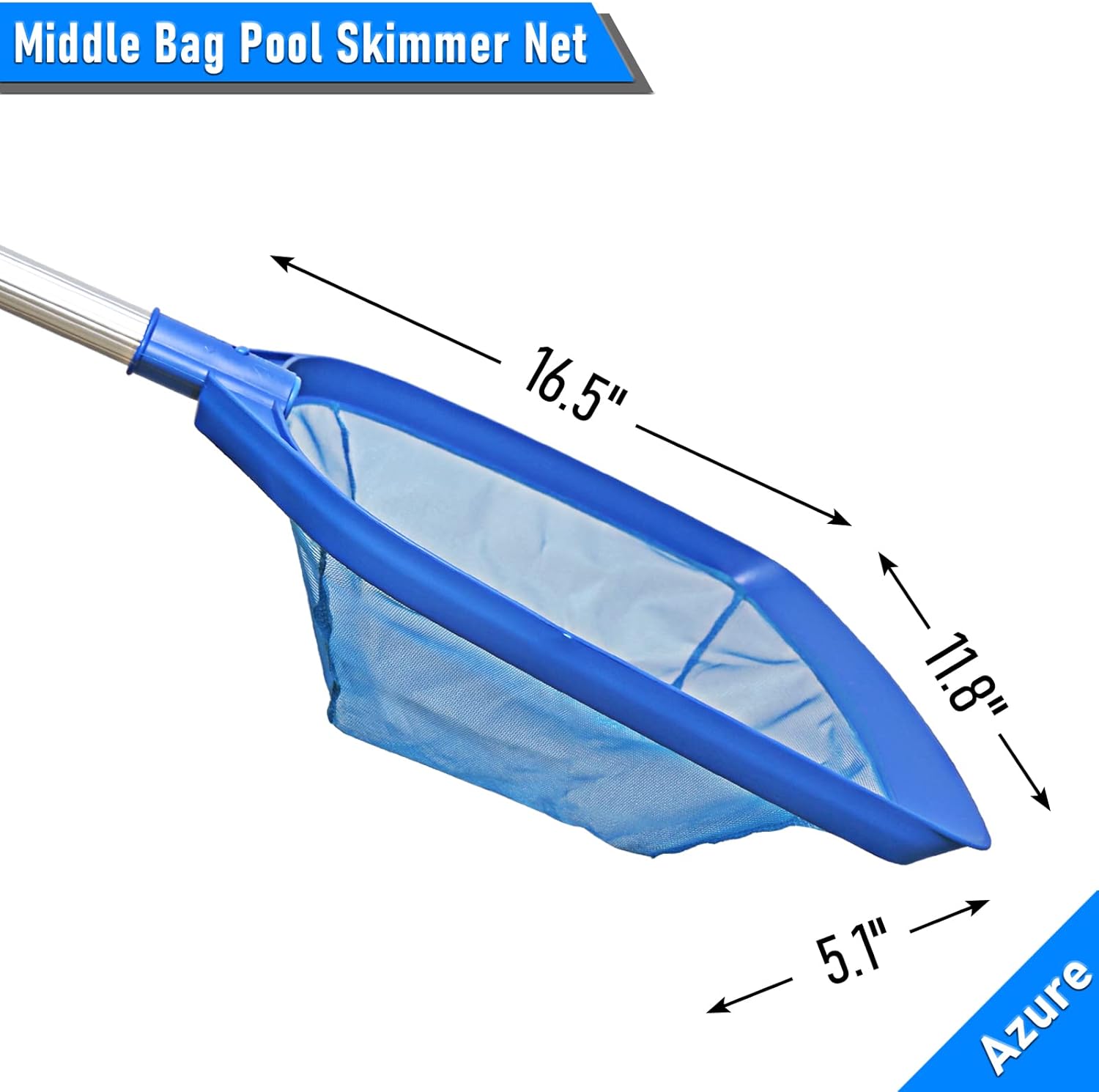 Red de desnatador de hojas para piscina, con 5 secciones telescópica de aluminio y malla fina de nailon, herramienta de limpieza de piscina para