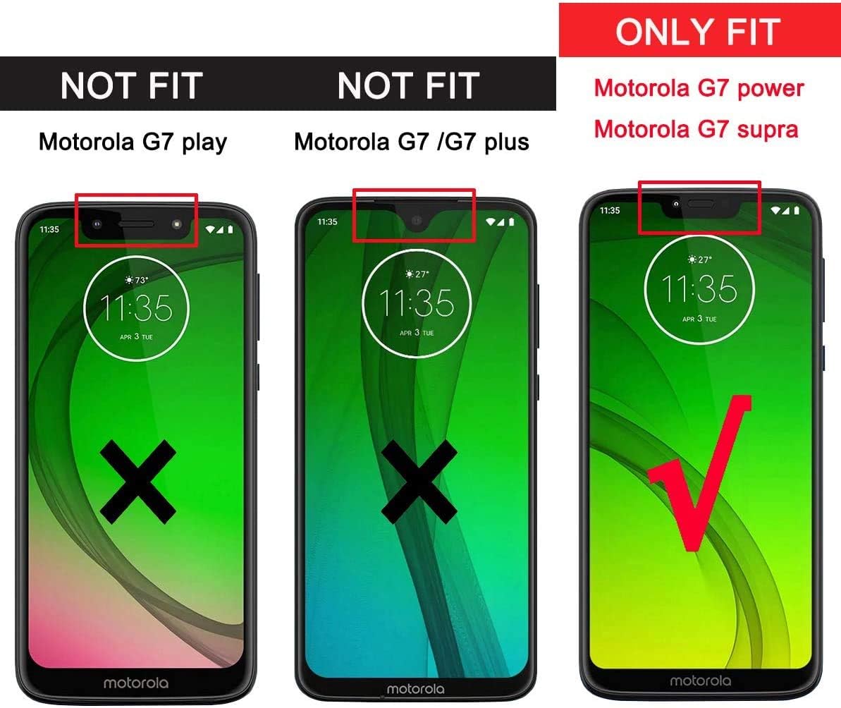 YmhxcY Funda para Moto G7 PowerG7 SupraG7 Optimo Maxx con protector de pantalla HD, fundas de grado armadura con soporte giratorio y función atril,