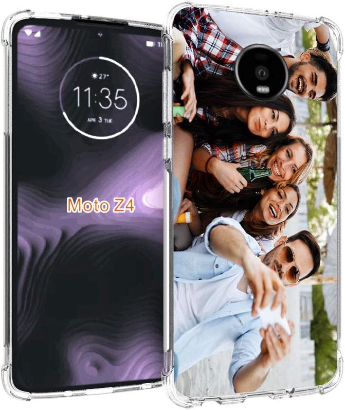 shumei Funda personalizada para Moto Z4, funda antiarañazos, TPU suave, transparente, personalizada, para hacer tus propias fundas de teléfono con