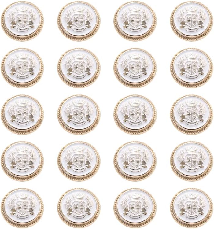ZoTuoART Royal Coat of arms – Botón de metal  Corona de oreja de trigo Insignia Escudo Botones redondos para JK British College Style Suit Coat
