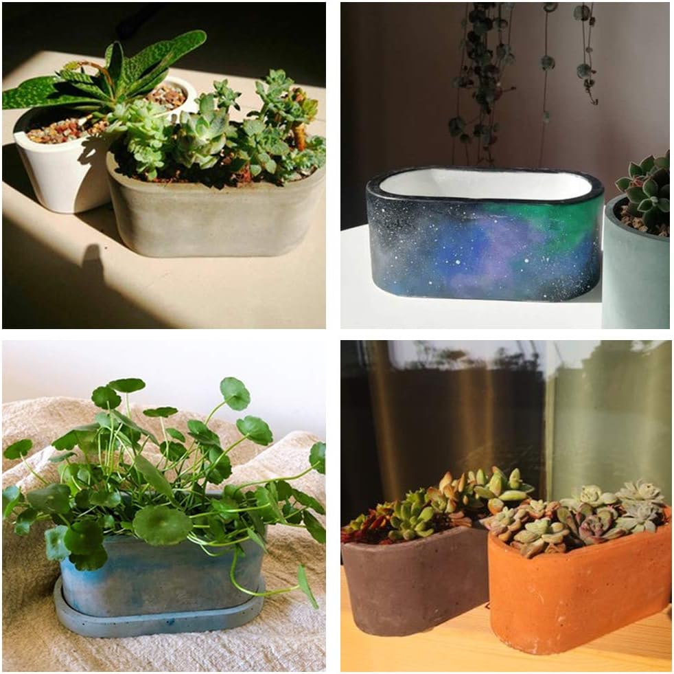 Moldes de silicona para maceta de hormigón, para plantas suculentas, base incluida, hazlo tú mismo