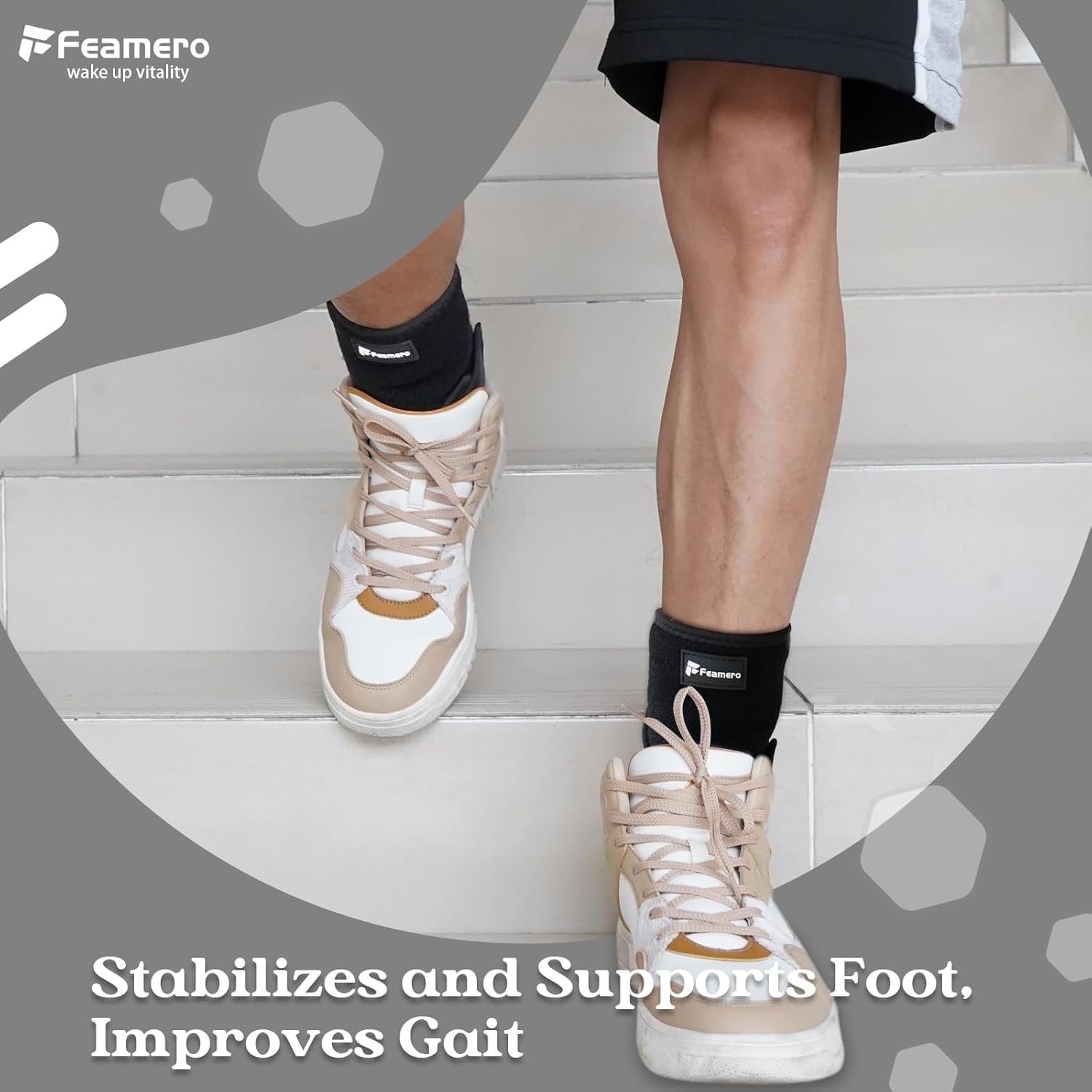 Soporte de pie caído para caminar en zapatos, soporte de tobillo ajustable, tendinitis de Aquiles, fascitis plantar, accidente cerebrovascular, ELA,