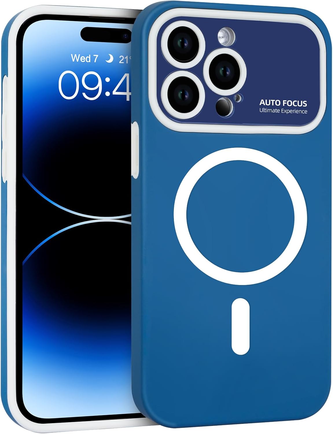 AuroraIce Funda magnética para iPhone 14 Pro Max, funda para teléfono 14 Pro Max compatible con Magsafe diseño de dos capas a prueba de golpes lente