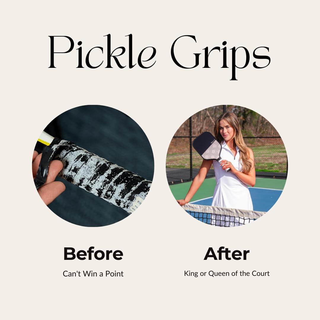 Pickle Grips – Cinta de agarre para pala de pickleball – Envoltura de agarre para raqueta de pickleball – Envoltura de agarre de paleta que absorbe