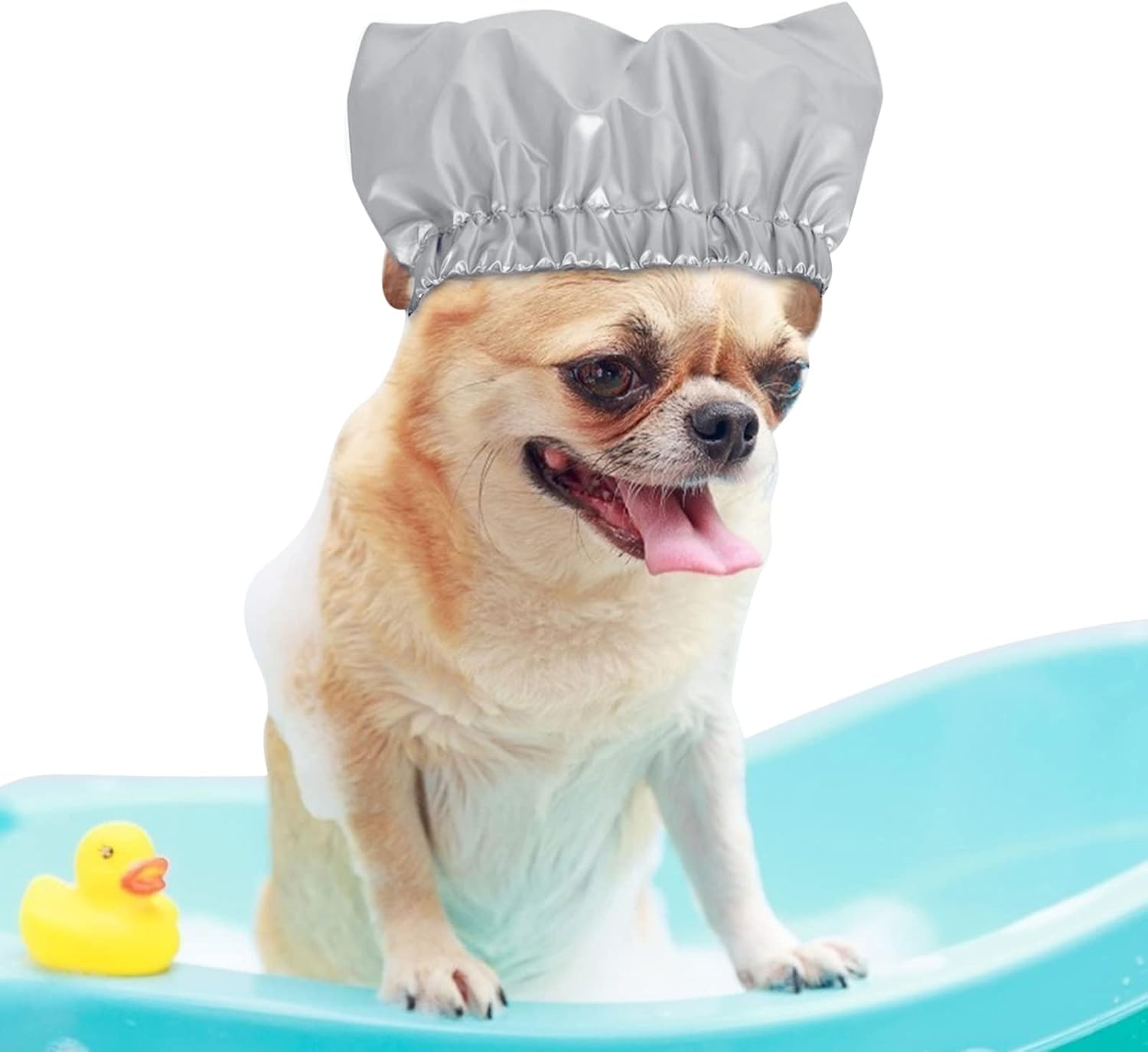 Gorro de ducha para mascotas, gorro de baño para mascotas con correa ajustable, cubiertas para orejas de gatos, reutilizables, para gatos y perros