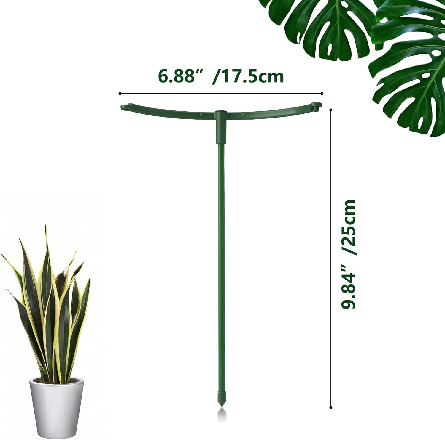 Paquete de 12 estacas de soporte para plantas semicirculares, soporte apilable de 3 niveles para flores de jardín, estacas para plantas de interior