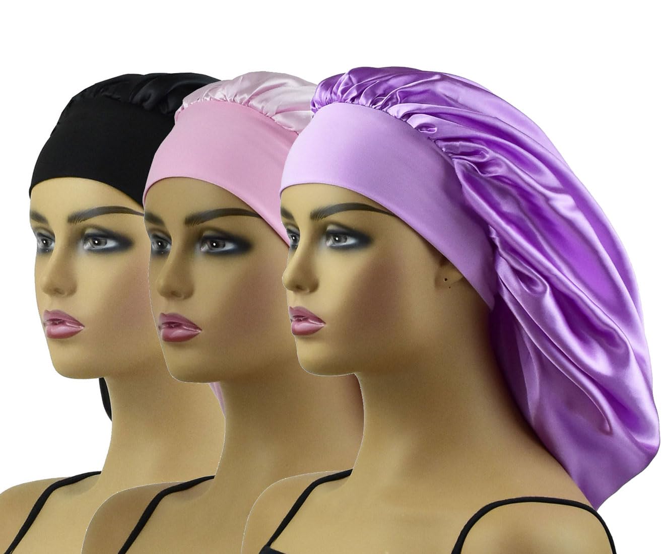 Gorro de seda para cabello largo durmiendo, gorro de satén para trenzas, gorro de dormir extra grande, gorras de noche de ducha XL