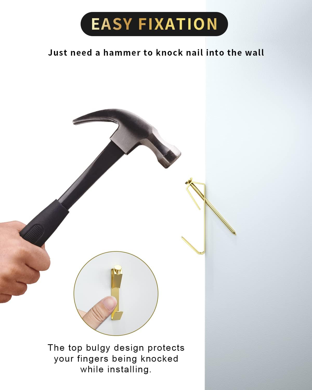 Ganchos para colgar cuadros, kit de 120 ganchos para colgar cuadros con clavos para pared de madera de yeso, incluye ganchos de 30 libras y 50