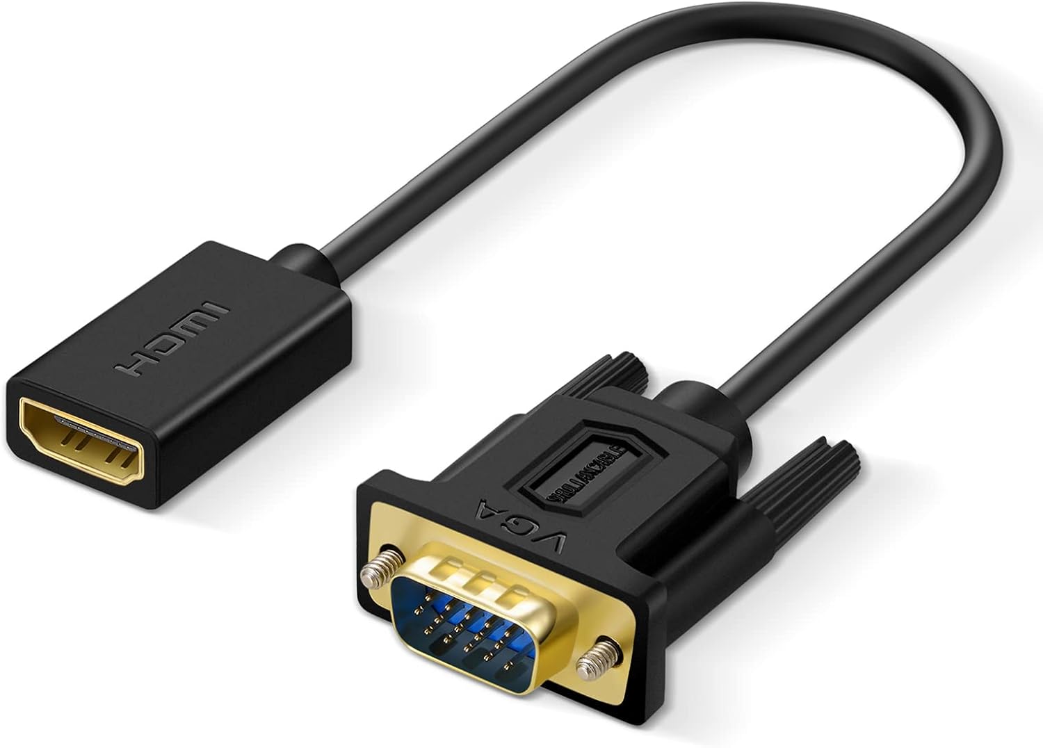 Adaptador HDMI a VGA, HDMI a VGA (de mujer a macho) compatible con monitor, PC, Xbox, TV Stick, Raspberry Pi, Roku, computadora, laptop (6 pulgadas)