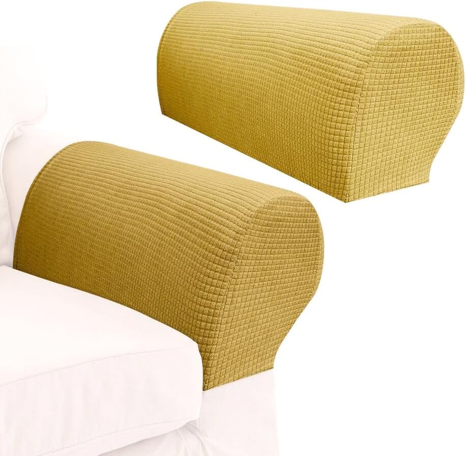 Yogsey Juego de fundas elásticas para reposabrazos de sofá, fundas de sofá sólidas, funda de sofá extraíble y elástica para sofá biplaza Sover, 4