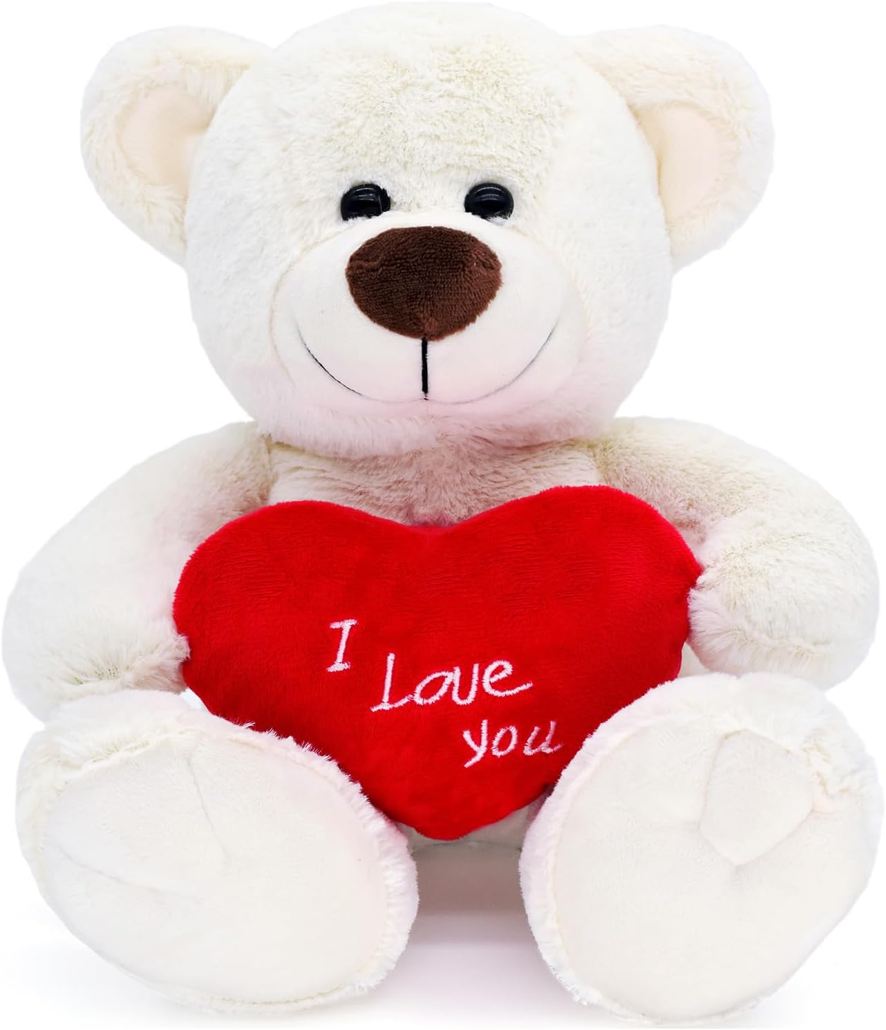 I Love You! Oso de peluche de 10 pulgadas con corazón rojo, muñeca de oso de peluche suave, juguetes de peluche para el día de San Valentín, regalos