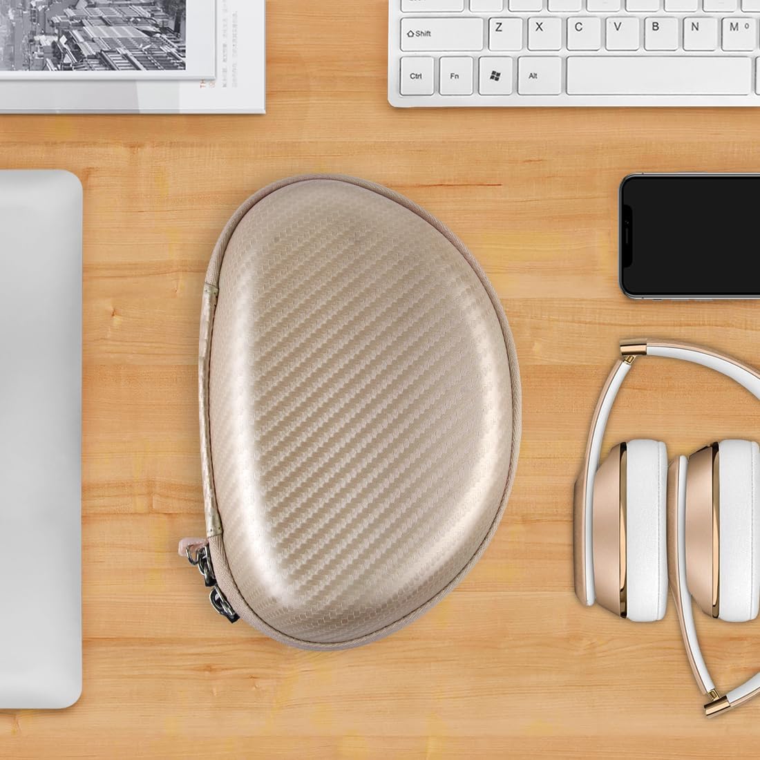 Geekria Shield – Funda para auriculares compatible con Beats Studio Pro, Solo 3, Solo 2, Solo HD, funda de repuesto rígida de viaje con