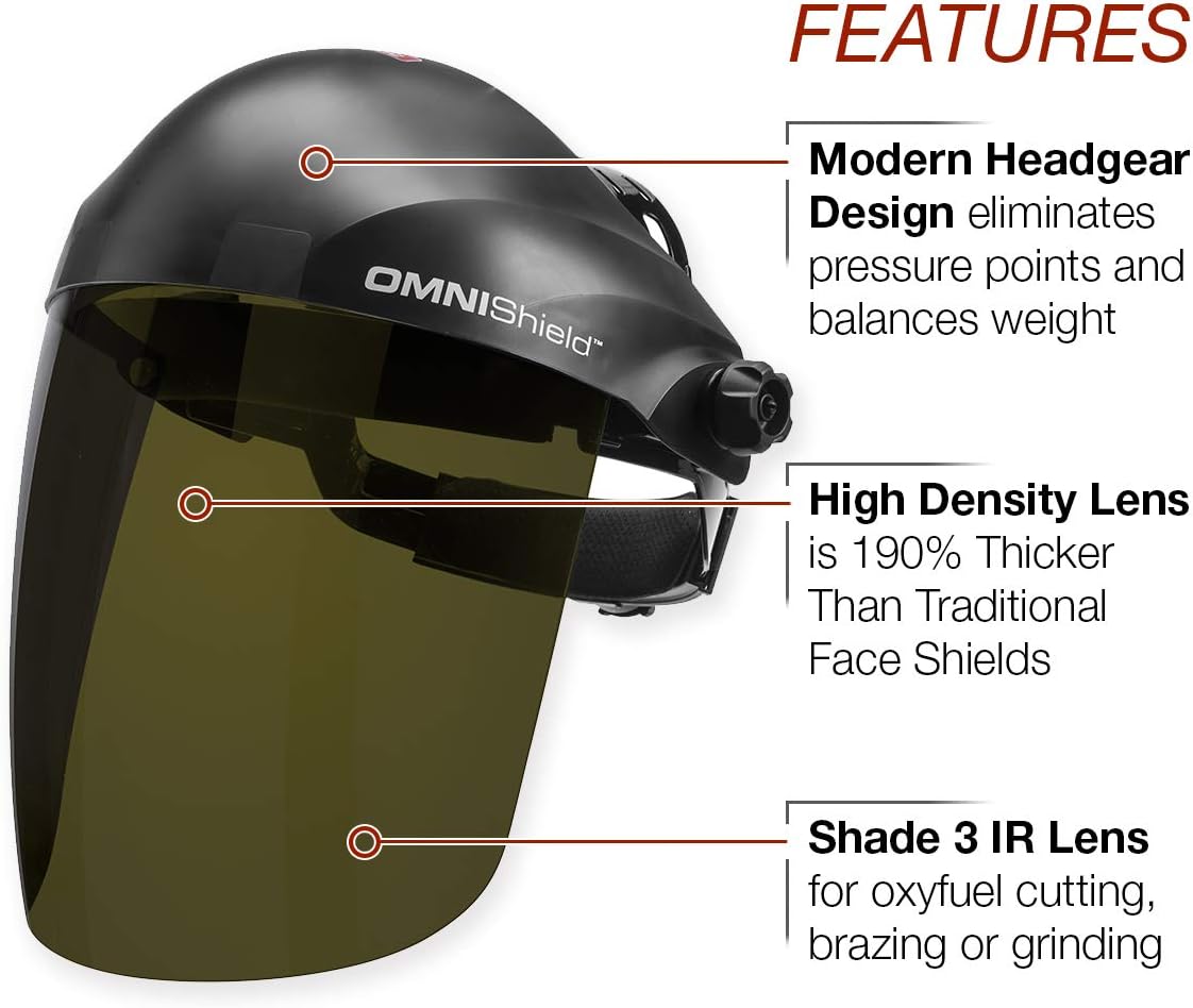 Lincoln Electric OMNIShield – Protector facial profesional – Lente infrarroja Shade 3 – Casco premium – K3753-1