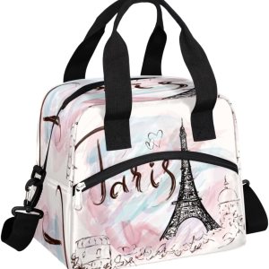 Bolsa de almuerzo con aislamiento térmico de la Torre Eiffel de París, para mujeres, hombres, niñas, niños, romántica bolsa de almuerzo con correa Bolsa de almuerzo con aislamiento térmico de la Torre Eiffel de París, para mujeres, hombres, niñas, niños, romántica bolsa de almuerzo con correa