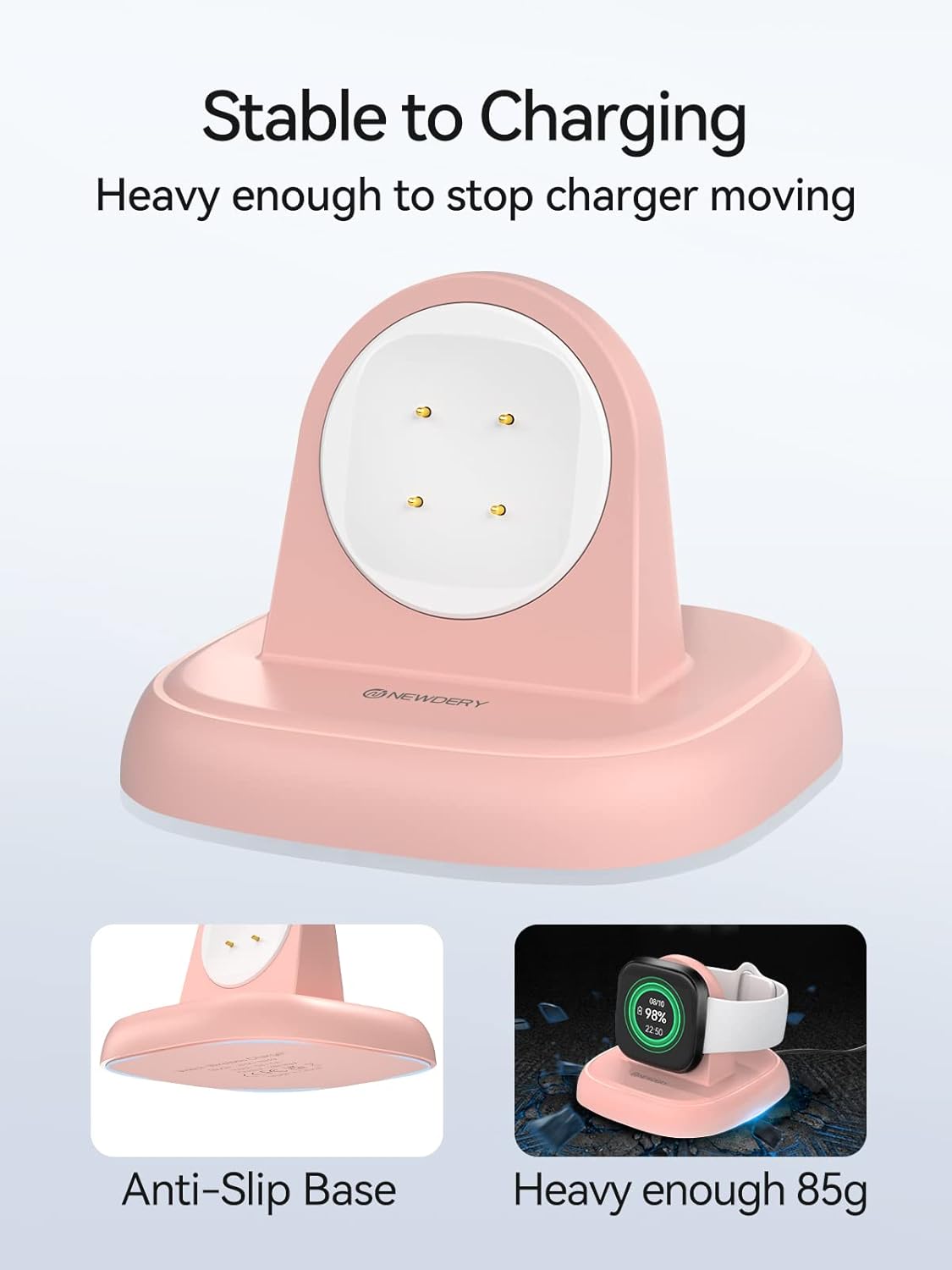 NEWDERY Charger Dock for Fitbit Sense 2SenseVersa 4Versa 3, Magnetic Watch Charger Stand with Charging Cable, Charger Replacement Accessories for