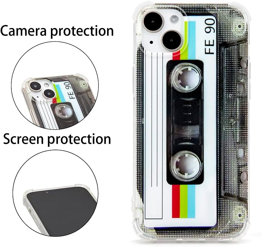 FAteamll Funda para iPhone 14 Plus, acabado mate, carcasa trasera suave resistente con esquinas reforzadas, TPU suave, parachoques retro, funda de
