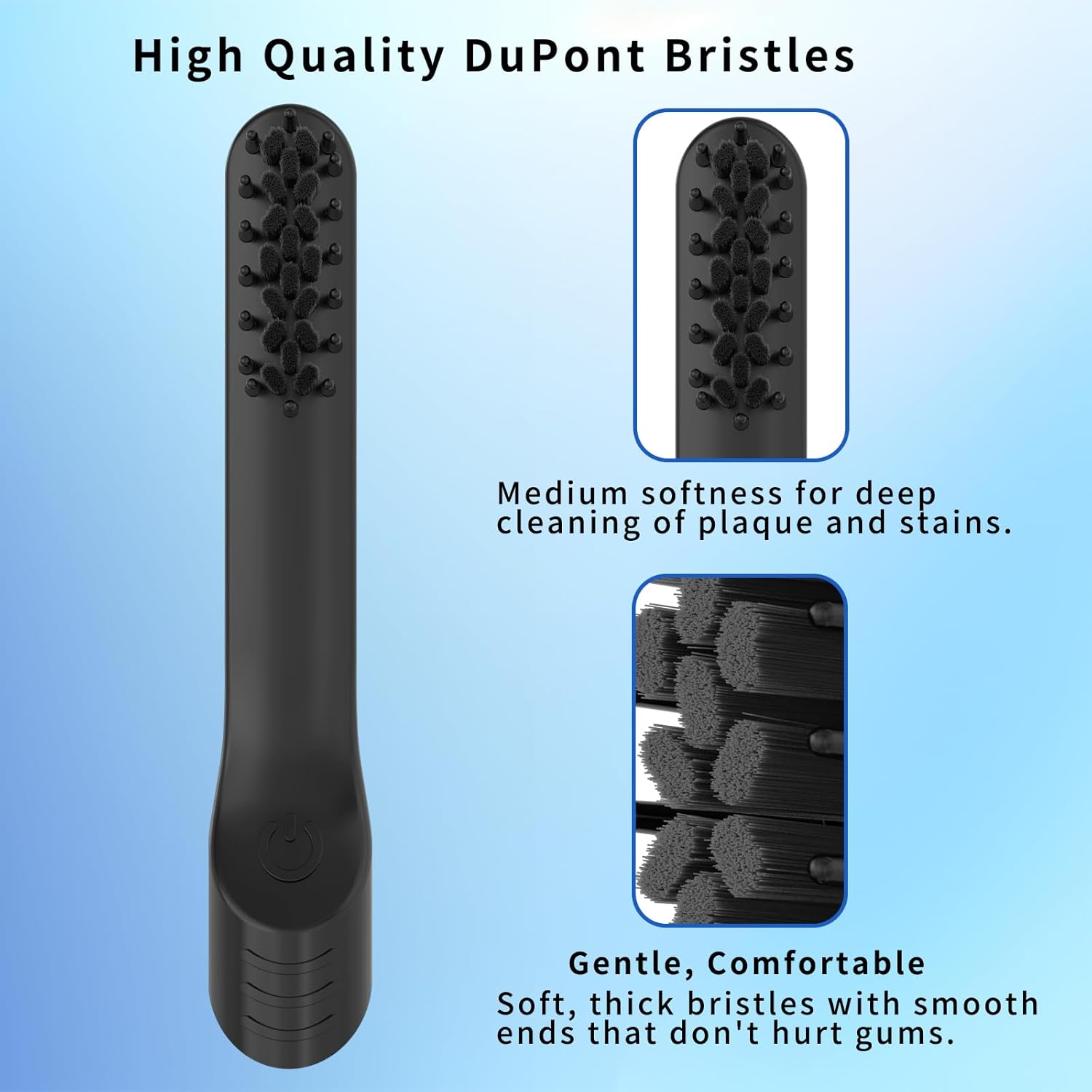 Cabezales de repuesto para cepillo de dientes eléctrico Quip para adultos, paquete de 6 cabezales de repuesto, cerdas suaves, color negro