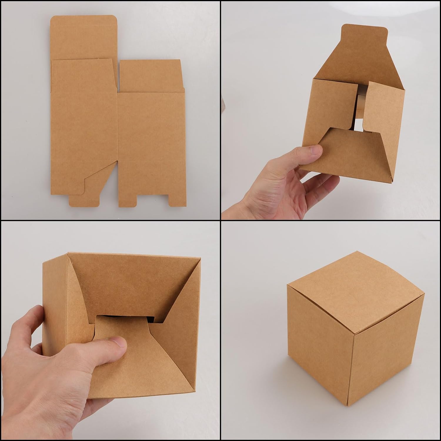 Paquete de 100 cajas de regalo con tapas para regalos, cajas de regalo pequeñas de 4 x 4 x 4 pulgadas, cajas de regalo a granel, cajas de papel de