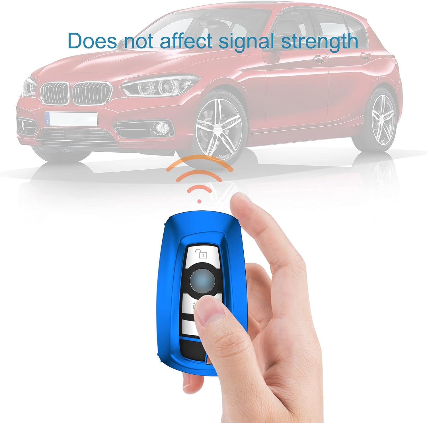 AIHOK Funda para llavero BMW de protección completa con llavero para BMW 1 3 4 5 7 X3 X4 M5 M6 GT3 GT5 Control remoto inteligente, azul