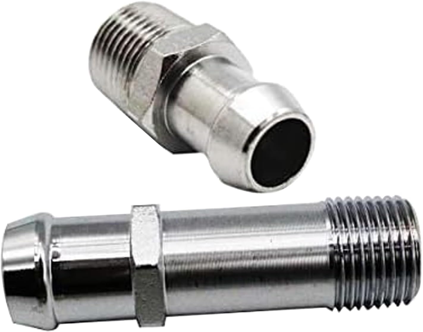 1 par de accesorios de manguera de calentador Impala cromados para 64-79 SBC BBC Chevy C-amaro N-ova 283 350 383