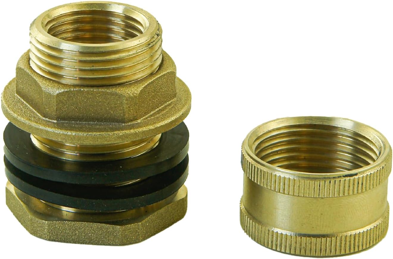 Pack Of 3 Brass Bulkhead Fitting For Water Tanks And More Leak Proof Female To 34″ GHT Male Connector Water Tanks Connector Brass Material
