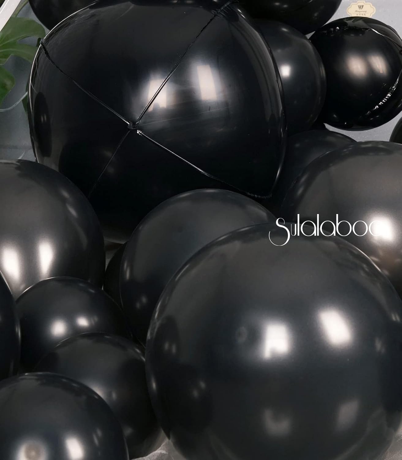 Kit de guirnalda de arco de globos metálicos negros, 75 piezas de látex de helio brillante, cromado, brillante, de diferentes tamaños, juego de