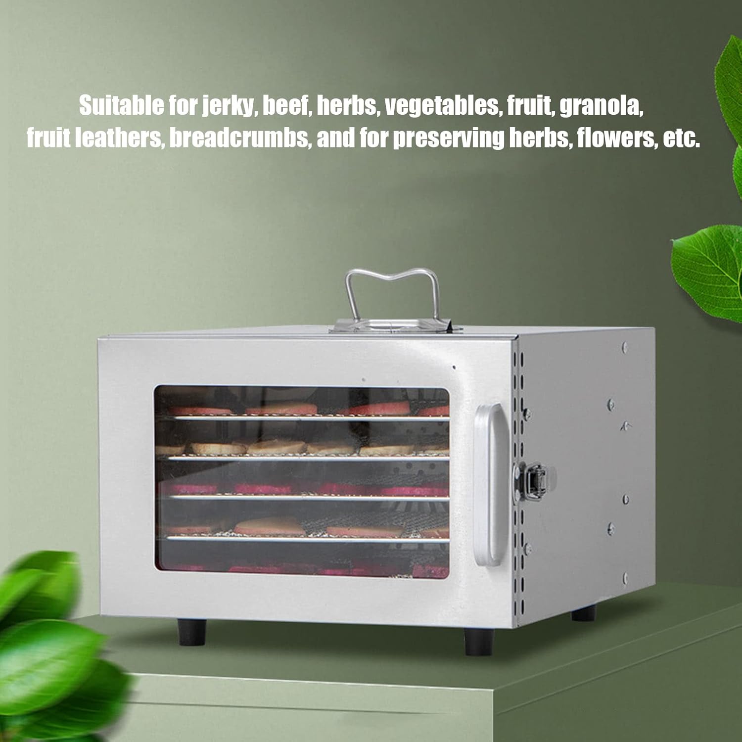 Máquina secadora deshidratadora de alimentos, 6 capas de temperatura ajustable, secador de frutas de carne seca, para verduras, cecina, especias,