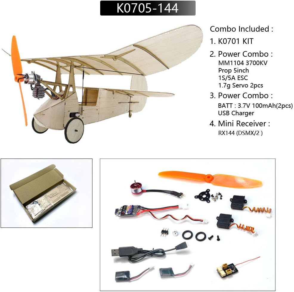 Balsa Kit de corte láser Micro 3CH 14.094 in Newton avión eléctrico de control remoto para construir para adultos modelo volador RC sin ensamblar