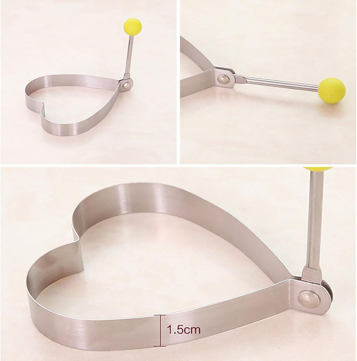 Molde de anillos de huevo frito, 5 unidades de moldes de tortilla de desayuno de acero inoxidable, anillos de huevo frito, moldeador de huevos,