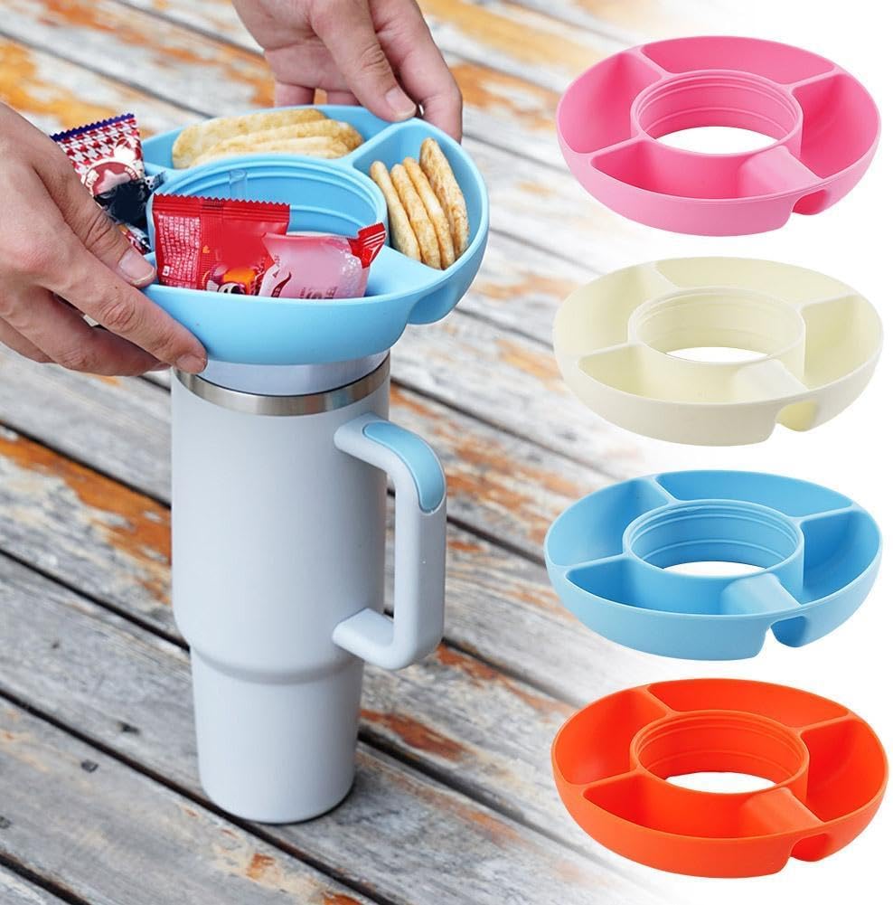 Cuenco para aperitivos Stanley de 40 onzas con asa, bandeja de aperitivos compatible con Stanley Cup de 40 onzas con asa, anillo reutilizable para