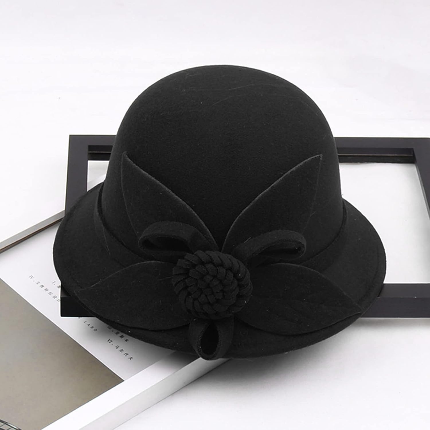 Sombreros de cubo de flores para mujer, vestido de ala ancha, sombrero de cloche de iglesia, sombreros de boliche de boda, fiesta de té, Fedora