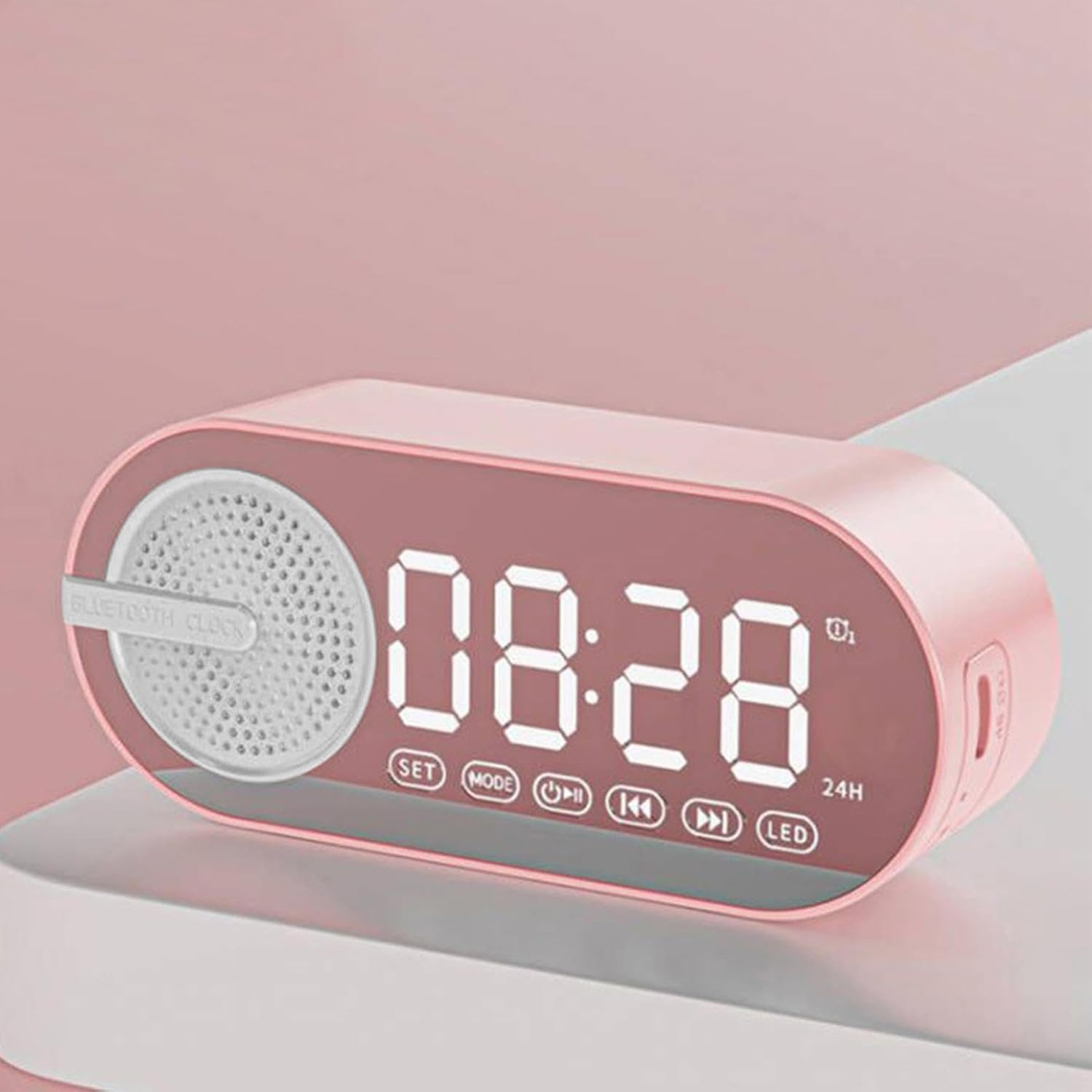 Altavoz Bluetooth portátil con sistema de reloj despertador doble, altavoz multifuncional y reloj digital con alto volumen, carga USB Bluetooth
