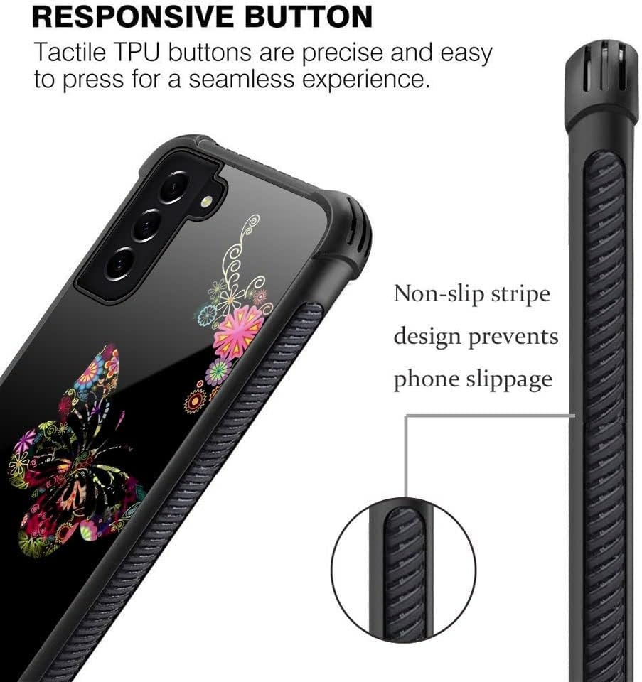 ZHEGAILIAN Funda compatible con Samsung Galaxy S21 Ultra, diseño de mariposa flor-1 para Samsung Galaxy S21 Ultra 5G para niñas y mujeres, diseño de