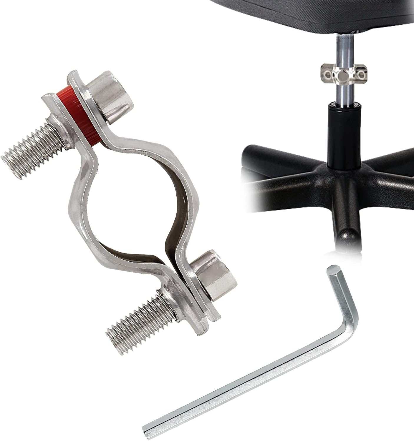 Fix Sinking – Silla de oficina de acero inoxidable 304, ahorro de silla de oficina de altura ajustable, kit de ahorro de silla con llave hexagonal