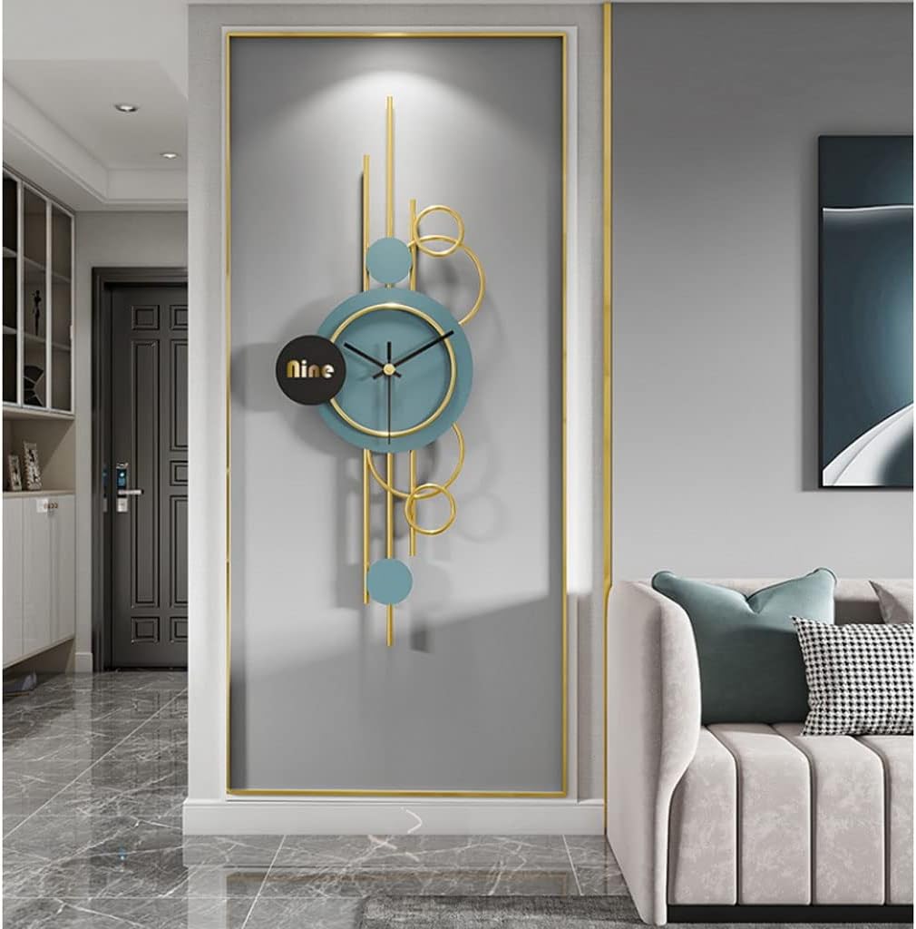 Reloj de pared – Reloj de pared grande para decoración de sala de estar, estilo nórdico, moderno, silencioso, sin tictac, funciona con pilas, sin