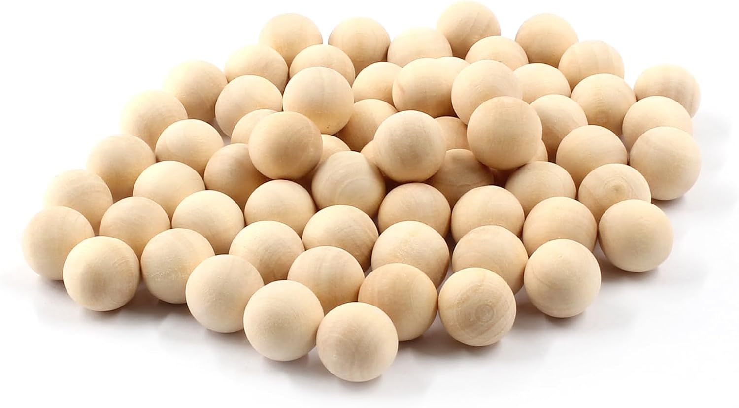 100 bolas redondas de madera de 12 pulgada (0.472 in), bolas de madera natural sin terminar, esferas de madera para manualidades y proyectos de
