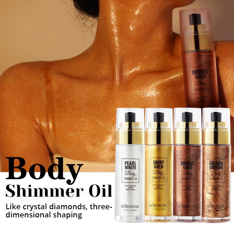 Maquillaje iluminador de cuerpo blanco, de larga duración, impermeable, líquido para el cabello y el cuerpo, aceite brillante (blanco)