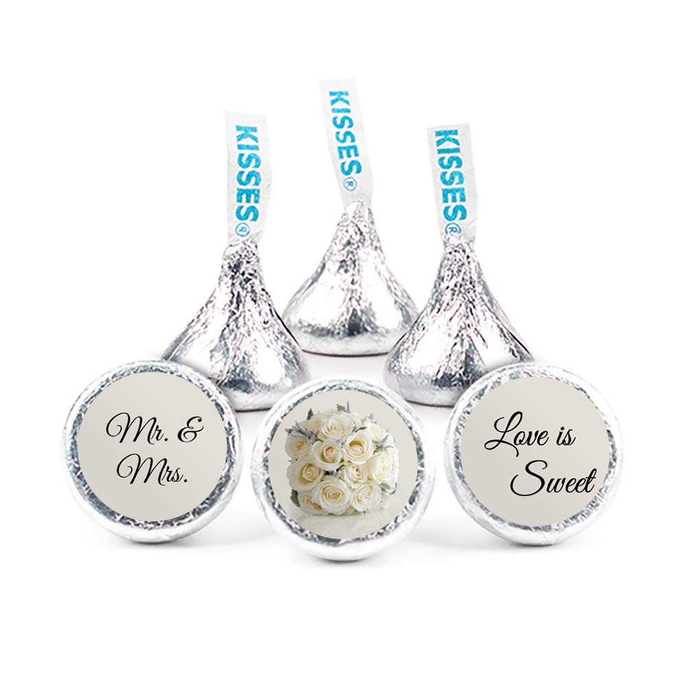 100 unidades de dulces de boda besos favores  caramelo incluido  floral