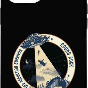 iPhone 14 Pro Max ROUND-ROCK UFO Alien Abduction Survivor Cow Tractor Beam Case iPhone 14 Pro Max ROUND-ROCK UFO Alien Abduction Survivor Cow Tractor Beam Case