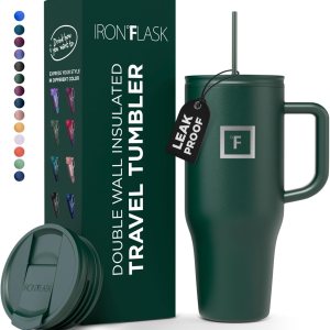 IRON FLASK Co-Pilot – Vaso aislado con popote y tapas abatibles, botella portavasos, para bebidas calientes y frías, a prueba de fugas, agua, taza IRON FLASK Co-Pilot – Vaso aislado con popote y tapas abatibles, botella portavasos, para bebidas calientes y frías, a prueba de fugas, agua, taza