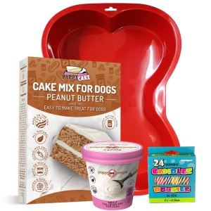 Puppy Cake Cake and Ice Cream Dog Kit de pastel de cumpleaños natural esponjoso y húmedo con mantequilla de maní, tu elección de mezcla de helado, Puppy Cake Cake and Ice Cream Dog Kit de pastel de cumpleaños natural esponjoso y húmedo con mantequilla de maní, tu elección de mezcla de helado,