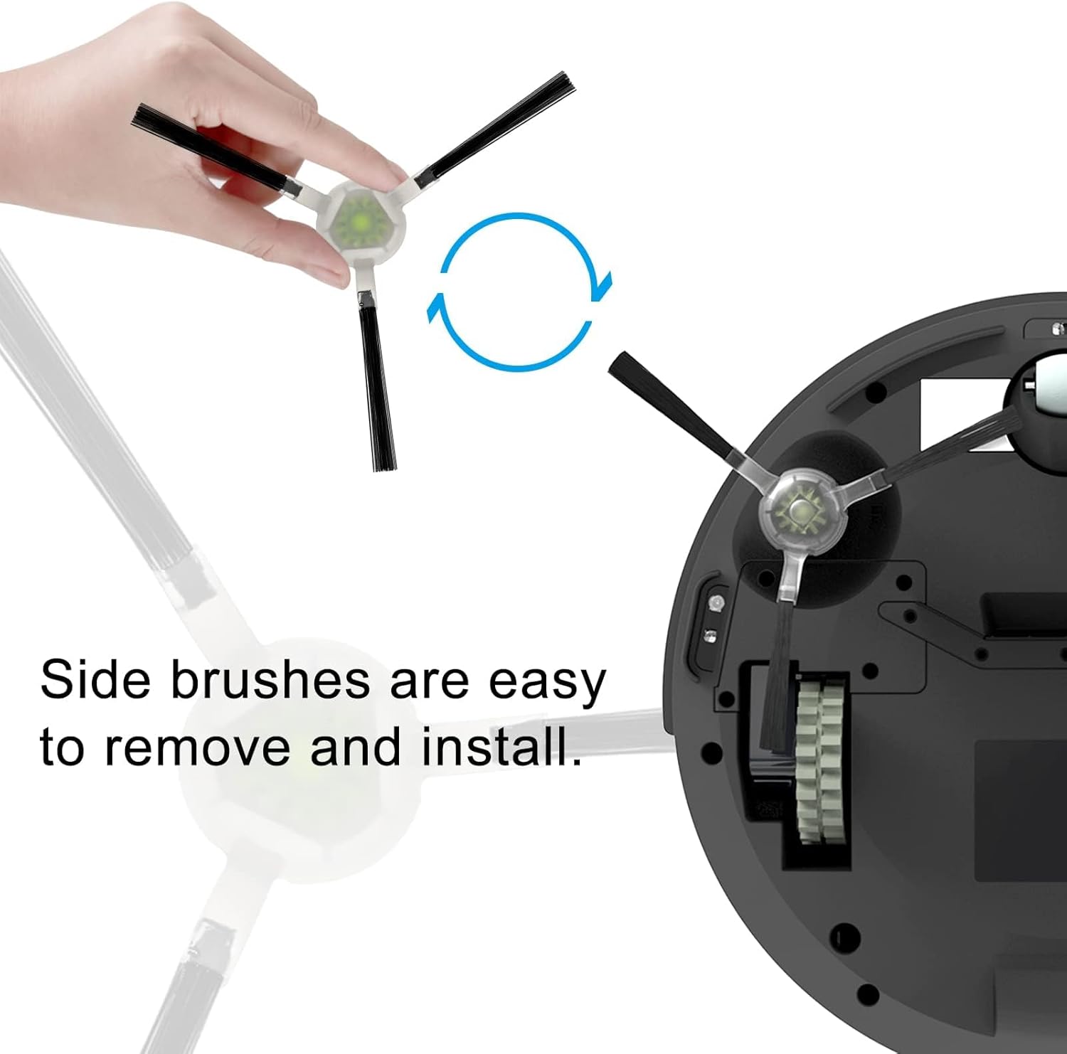 Lefant Piezas de repuesto 4 cepillos laterales y 4 filtros Hepa, Nota solo para un robot aspirador