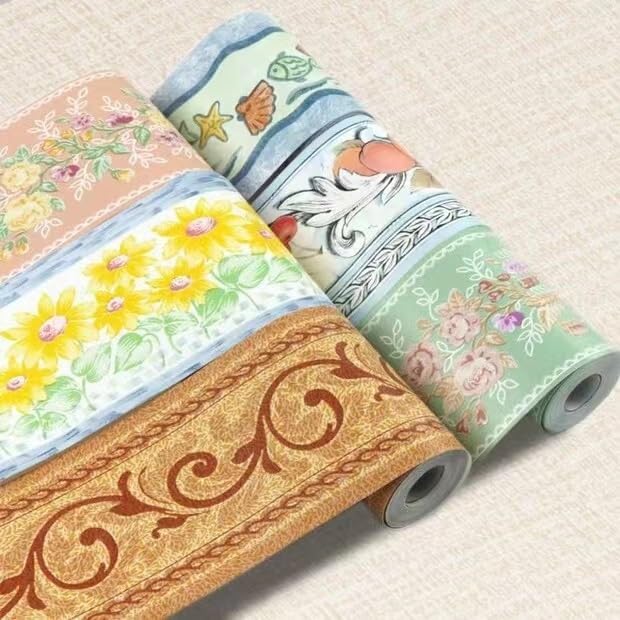Borde de pared impermeable autoadhesivo, borde autoadhesivo para papel tapiz, borde de pared autoadhesivo extraíble, adecuado para decoración en