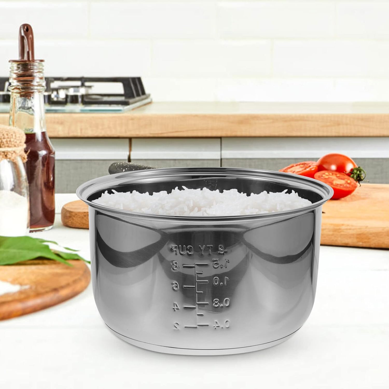 Olla de arrocera interior de repuesto de 4 L, recipiente de olla de cocción interna antiadherente para arrocera, olla de arroz, accesorios para
